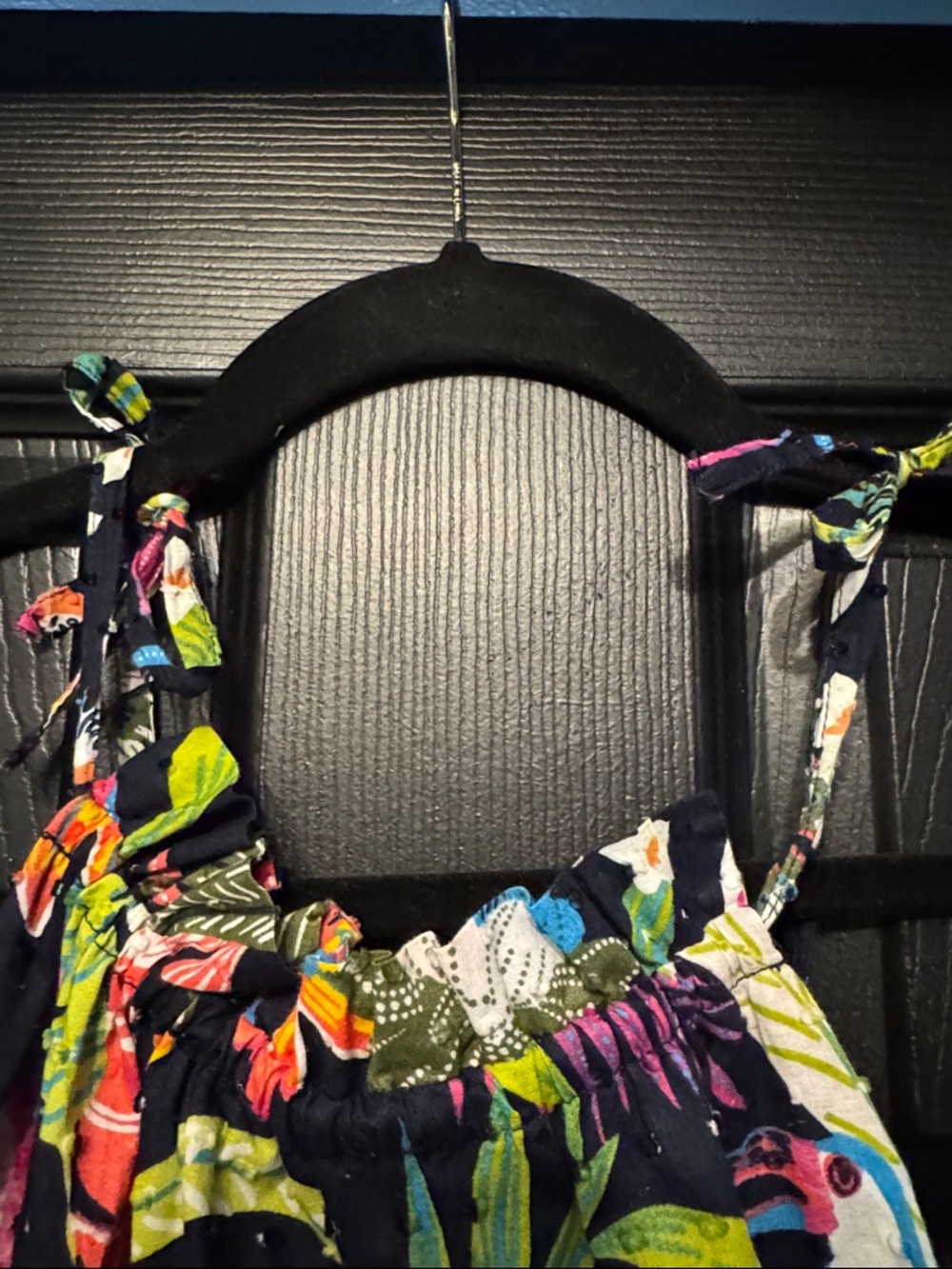 crown & ivy Black Tropical Floral Tie-Strap Tiered Sundress - Picture 3 of 4